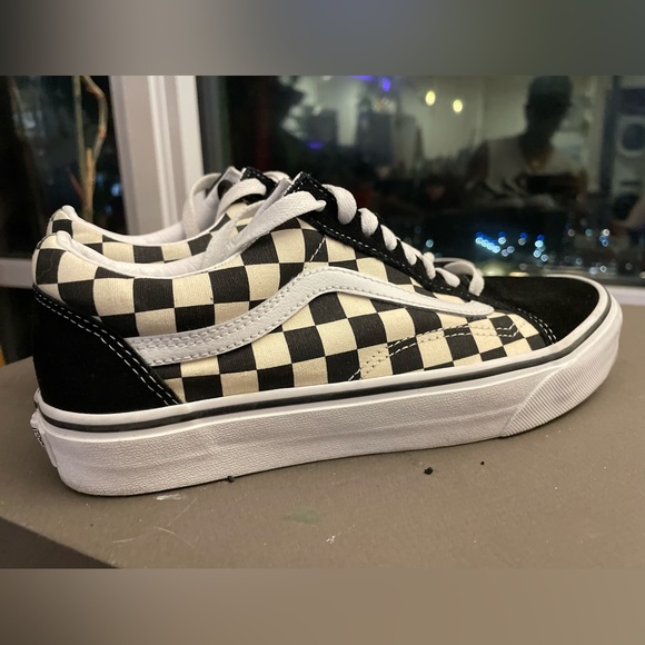 Vans Old Skool Trainers Primary Checkered Black/White Size 7 - Picture 7 of 16